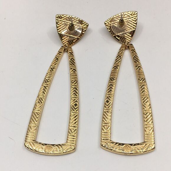 House of Harlow 1960 Mesa Door Knocker Gold Tone & Rhinestone Earrings - Picture 8 of 14